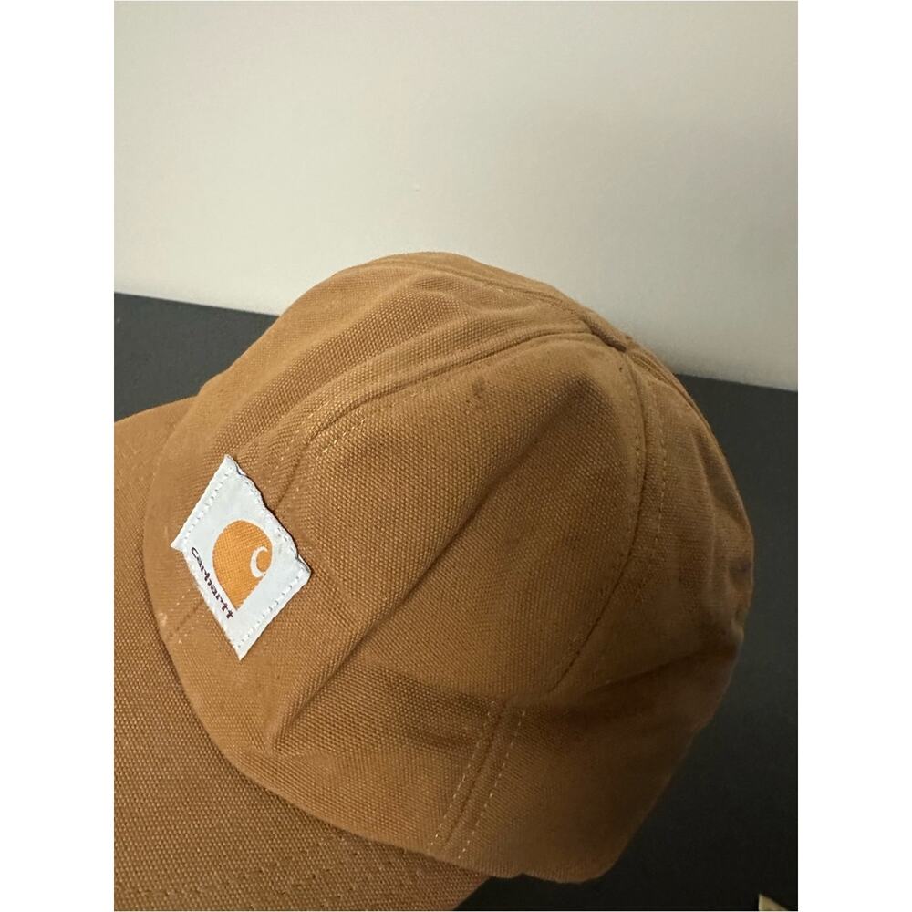 Vintage Carhartt S Tan Thermolite Ear Flap Winter Cap Quilted Lined Hat USA - Picture 3 of 10